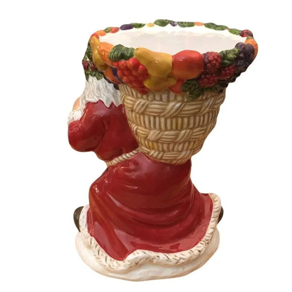 VINTAGE DEPARTMENT 56 Peggy Toole 2001 Christmas Santa Candle Holder Hand Painte - Picture 7 of 8